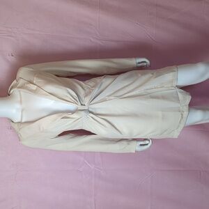 Nasty Gal Love You Like A Twist-er Bodycon Off White Long Sleeve Dress size 6